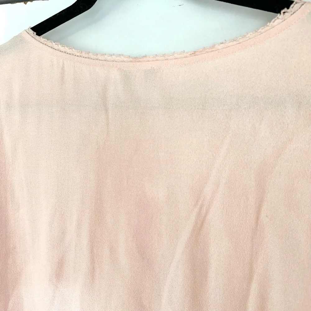 NWT Joie Emelda Bell Sleeve Blouse Blush Pink Lace  Feminine Womens Size Large - Picture 10 of 14